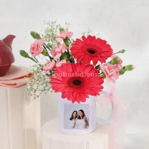 Personalized Classy Floral Arrangement in Mug